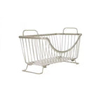 Small Stackable Metal Storage Basket – Ivory