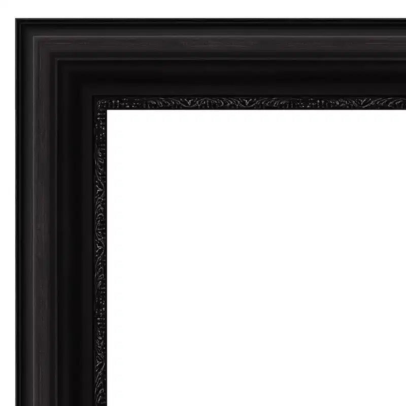 32" x 32" Square Framed Wall Mirror, Black