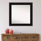 32" x 32" Square Framed Wall Mirror, Black