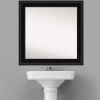 32" x 32" Square Framed Wall Mirror, Black
