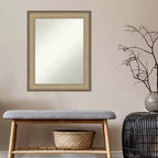 23" x 29" Brushed Bronze Framed Wall Mirror – Rectangle, Modern Style