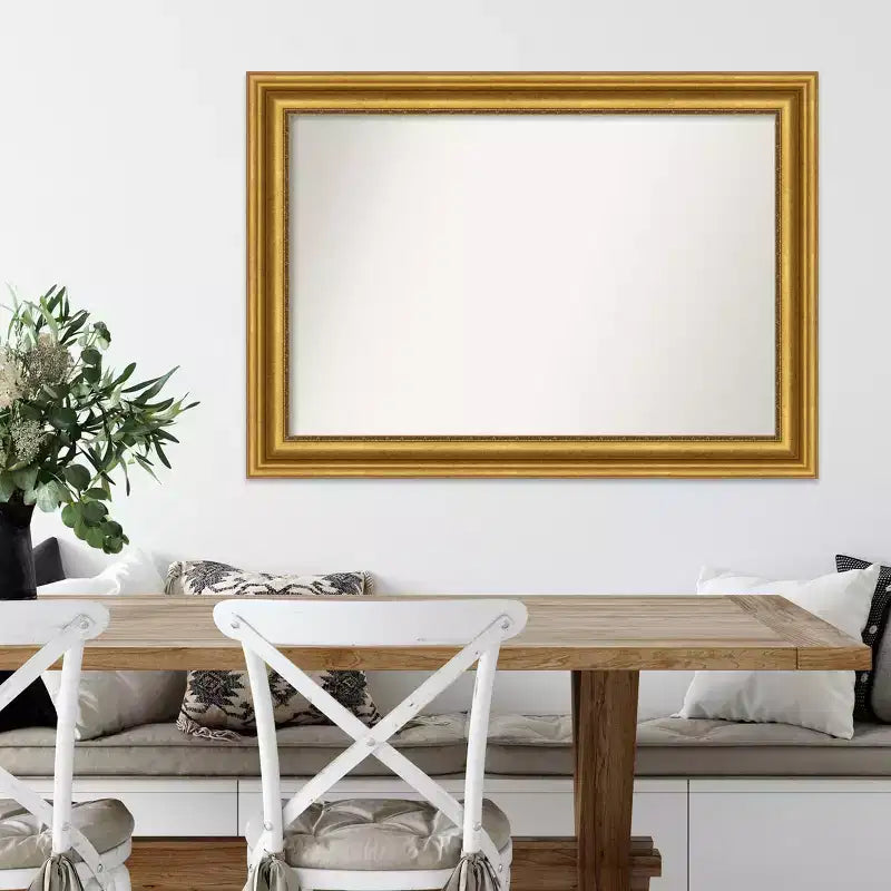 41.75" x 29.75" Framed Rectangle Wall Mirror with Gold Ornate Frame