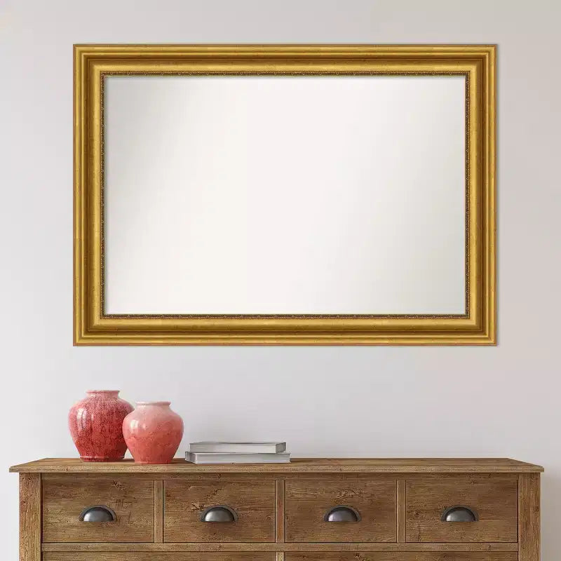 41.75" x 29.75" Framed Rectangle Wall Mirror with Gold Ornate Frame