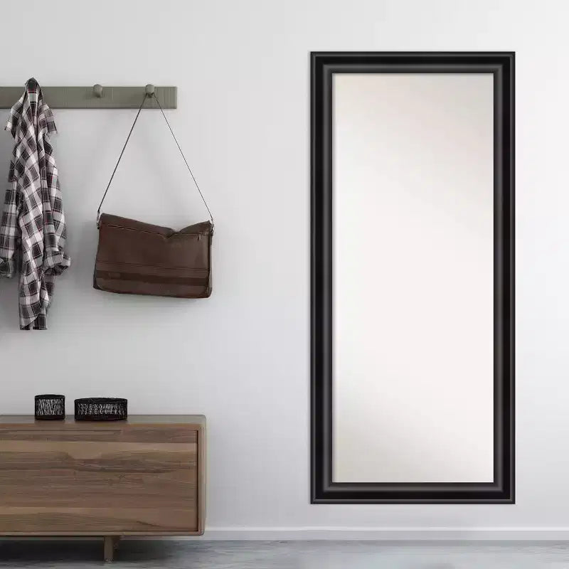 30" x 66" Full Length Floor Leaner Mirror with Black Frame