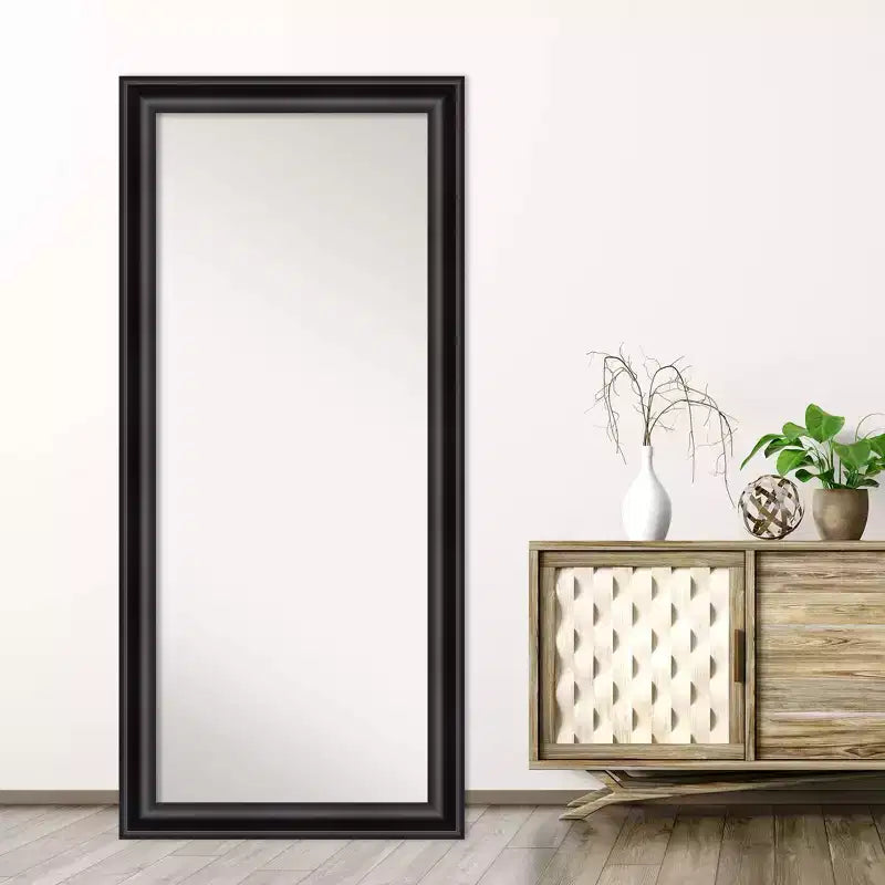 30" x 66" Full Length Floor Leaner Mirror with Black Frame