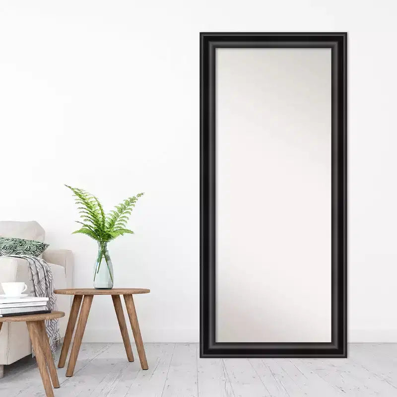 30" x 66" Full Length Floor Leaner Mirror with Black Frame