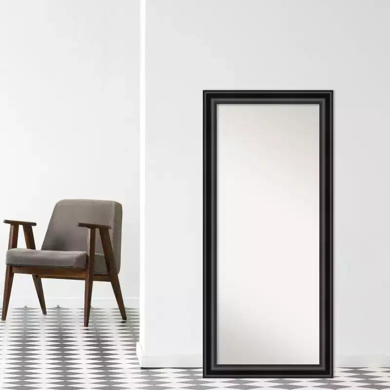 30" x 66" Full Length Floor Leaner Mirror with Black Frame