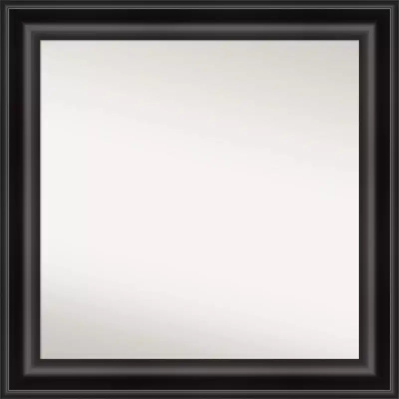 32" x 32" Non-Beveled Grand Bathroom Wall Mirror Black - Amanti Art