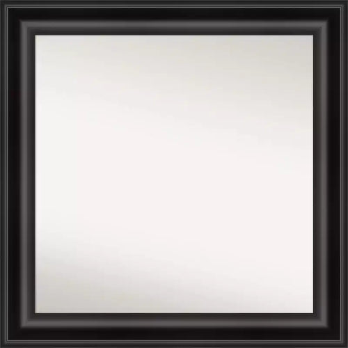32" x 32" Non-Beveled Grand Bathroom Wall Mirror Black - Amanti Art