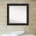 32" x 32" Square Framed Bathroom Wall Mirror - Black