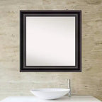 32" x 32" Square Framed Bathroom Wall Mirror - Black