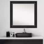 32" x 32" Square Framed Bathroom Wall Mirror - Black