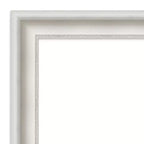 34" x 28" Non-Beveled Parlor White Bathroom Wall Mirror - Amanti Art: Modern Rectangle, Includes Mounting Hardware