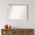 34" x 28" Non-Beveled Parlor White Bathroom Wall Mirror - Amanti Art: Modern Rectangle, Includes Mounting Hardware