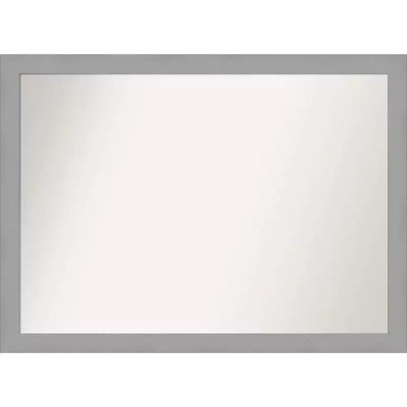 42" x 31" Non-Beveled Brushed Nickel Wall Mirror - Amanti Art: Modern Rectangle, Polystyrene Frame, Includes Mounting Hardware