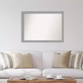 42" x 31" Non-Beveled Brushed Nickel Wall Mirror – Rectangle, Polystyrene Frame, Includes Mounting Hardware