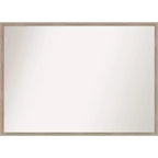 39" x 28" Non-Beveled Hard Wedge Whitewash Wood Wall Mirror - Amanti Art: Modern Rectangular, Includes Mounting Hardware