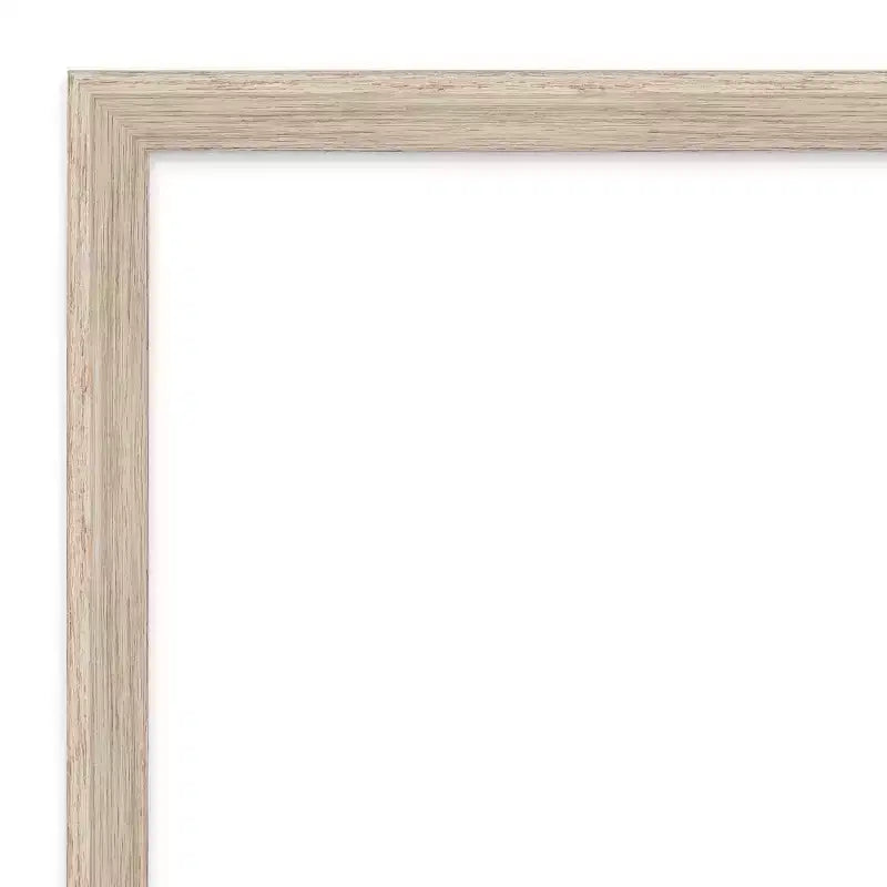 39" x 28" Non-Beveled Whitewash Wood Wall Mirror