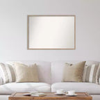 39" x 28" Non-Beveled Whitewash Wood Wall Mirror