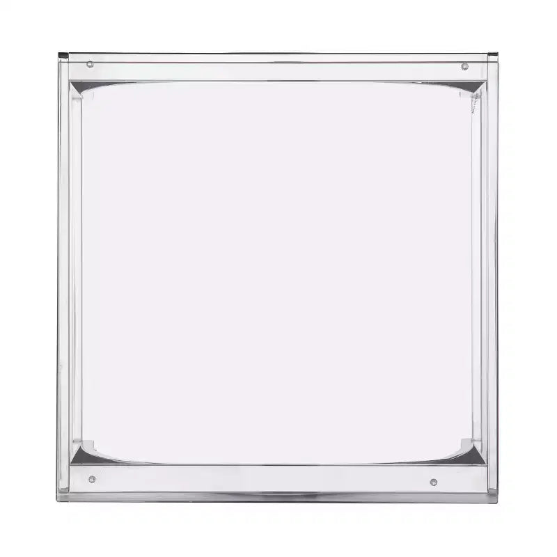 Square Glass-Top End Table with Iron Frame