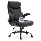 High Back Executive Office Chair with Adjustable Height, Lumbar Support and Flip-Up Arms