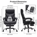 High Back Executive Office Chair with Adjustable Height, Lumbar Support and Flip-Up Arms