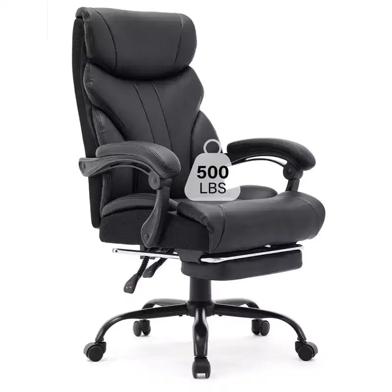 High Back Executive Office Chair with Adjustable Height, Lumbar Support and Flip-Up Arms