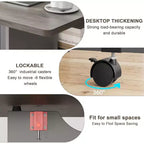Foldable Drop Leaf Dining Table with Storage Shelves and Wheels