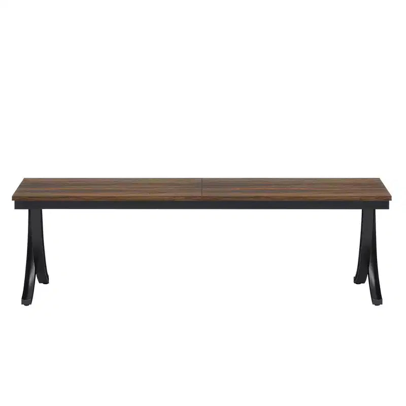 78" Rectangular Industrial Dining Table, Seats 6-8, Heavy-Duty Metal Legs