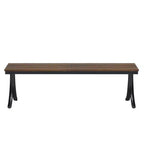 78" Rectangular Industrial Dining Table, Seats 6-8, Heavy-Duty Metal Legs