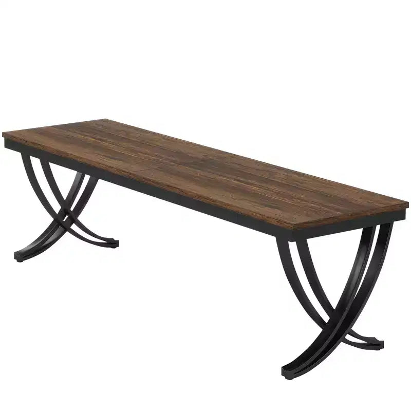 78" Rectangular Industrial Dining Table, Seats 6-8, Heavy-Duty Metal Legs