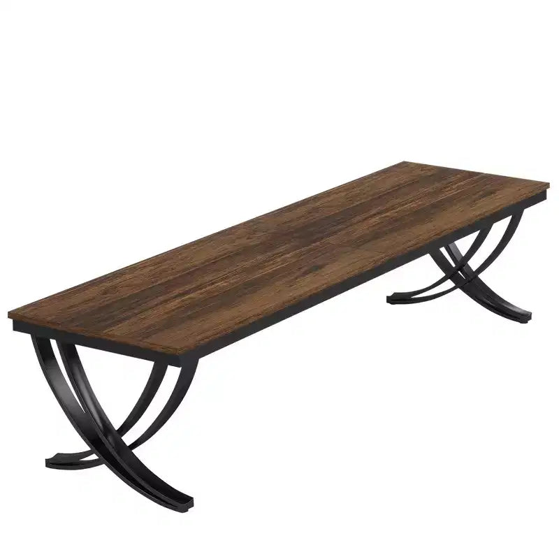 78" Rectangular Industrial Dining Table, Seats 6-8, Heavy-Duty Metal Legs