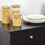 Sideboard Buffet Cabinet with Glass Doors, Adjustable Shelf and 2 Drawers