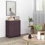 Kitchen Storage Cabinet with Wood Top, Adjustable Shelf and 2 Drawers
