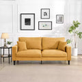 MAYEERTY Wooden Frame 3 Seat Sofa Modern Comfortable Upholstered for Living Room Bedroom Orange