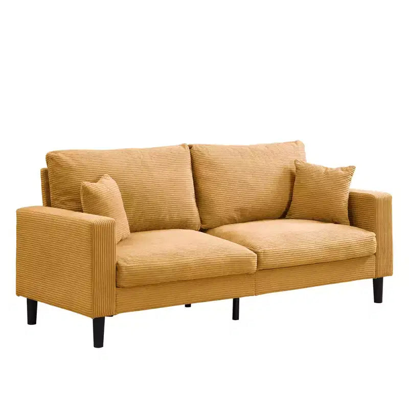 3-Seat Upholstered Sofa with Wooden Frame