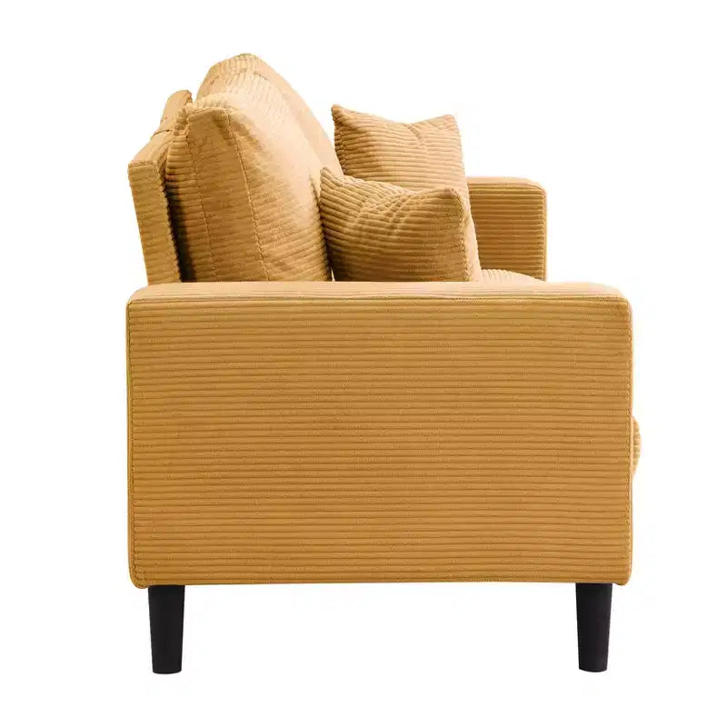 3-Seat Upholstered Sofa with Wooden Frame