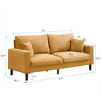 3-Seat Upholstered Sofa with Wooden Frame