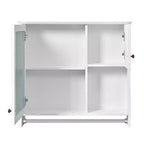 30 in. W x 27 in. H Rectangular MDF Medicine Cabinet with Mirror, Adjustable Shelves and Towel Bar, White