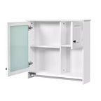 30 in. W x 27 in. H Rectangular MDF Medicine Cabinet with Mirror, Adjustable Shelves and Towel Bar, White