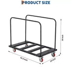 Folding Table Cart with 1800 lb Capacity and Locking Swivel Wheels