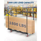 Folding Table Cart with 1800 lb Capacity and Locking Swivel Wheels