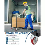 Folding Table Cart with 1800 lb Capacity and Locking Swivel Wheels