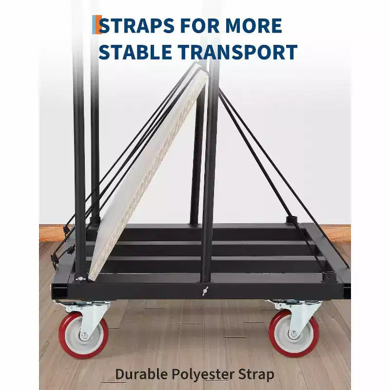 Folding Table Cart with 1800 lb Capacity and Locking Swivel Wheels