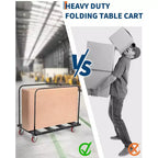 Folding Table Cart with 1800 lb Capacity and Locking Swivel Wheels