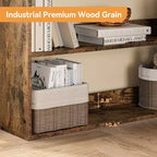 L-Shaped 6-Tier Corner Bookshelf with Safety Baffles