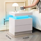 Nightstand with 2 Drawers and Open Shelf – White