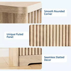 Fluted 6-Drawer Dresser with Wide Top for Bedroom and Living Room