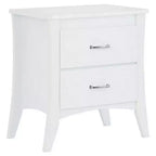 2-Drawer Wood Nightstand, White