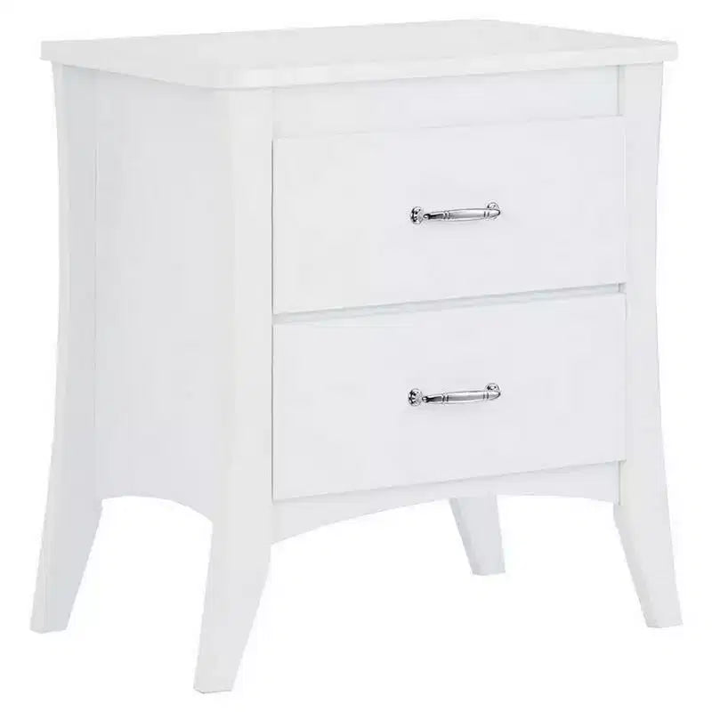 2-Drawer Wood Nightstand, White